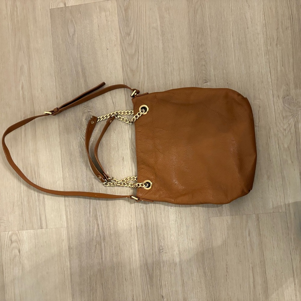 Michael Kors Brown Shoulder Bag with Gold Chain